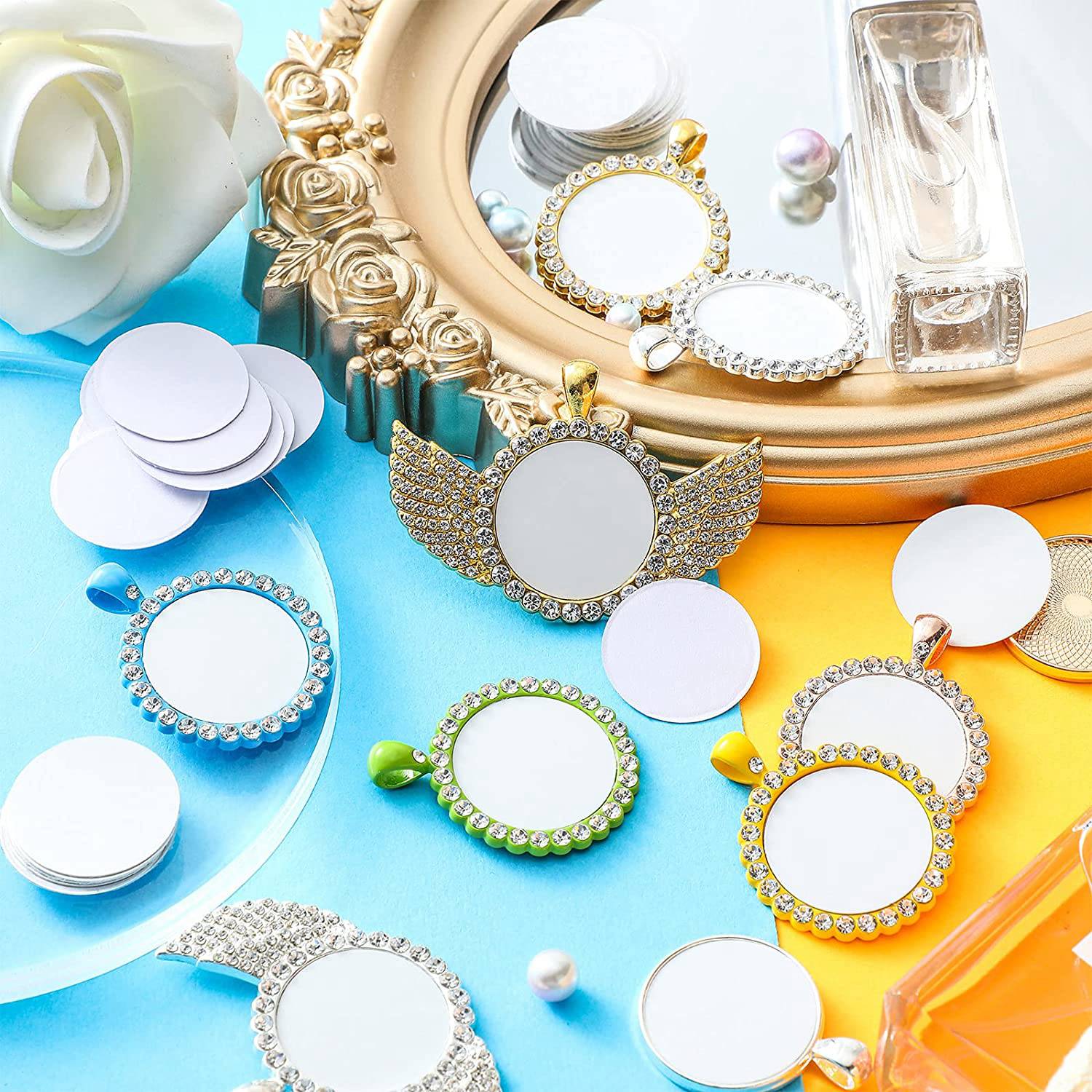 Bezels Set Pendant - AT35-набор пустых алюминиевых наклеек для сублимации,